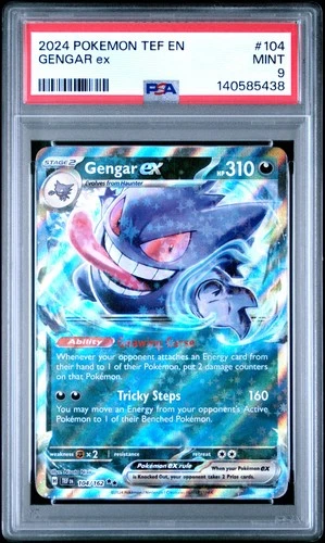 2024 POKEMON TEF EN-TEMPORAL FORCES #104 GENGAR EX PSA 9