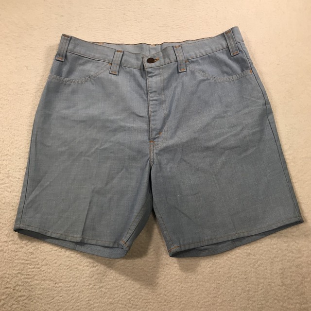 Vintage Levi’s Shorts Mens 34 Blue Denim Chambray Gentlemans Jeans 60s 70s Big E