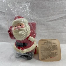 Avon Ho Ho Glow Santa Ceramic Candle Holder Bayberry Refill New in Box