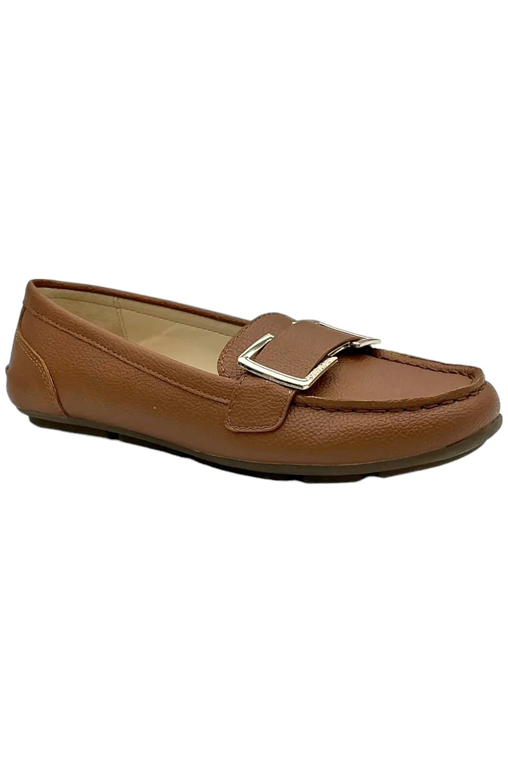 Calvin Klein Womens Lydia Casual Leather Loafers Dark Natural Beige 8790₽