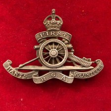 1st Hant's Volunteers Royal Garrison Artillery Volunteers Cap Badge (wm)