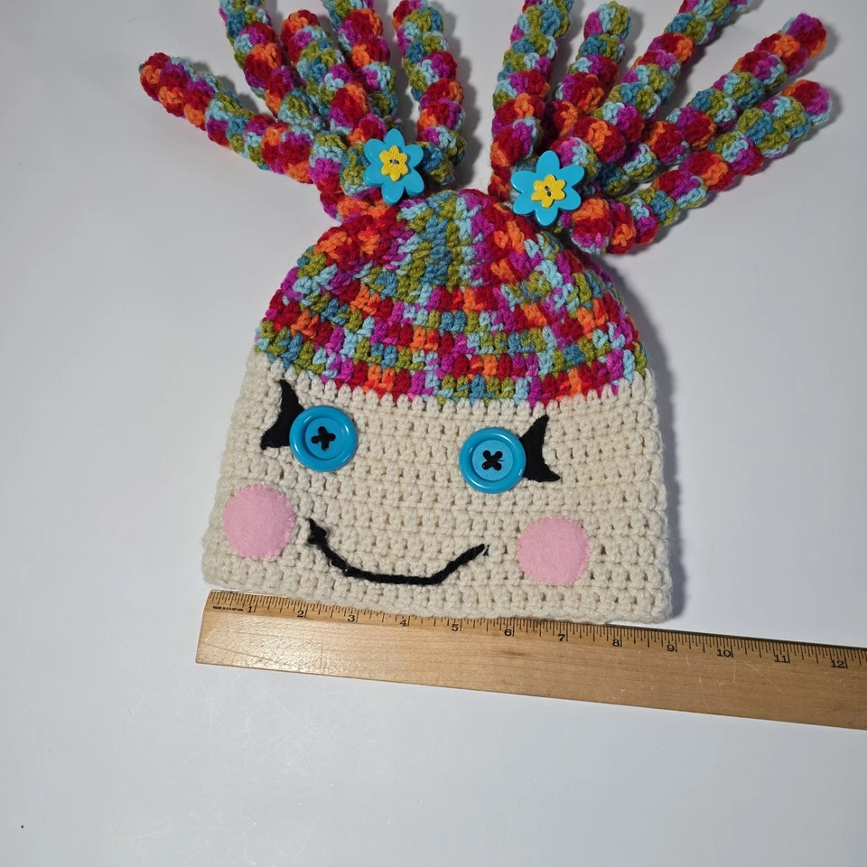 Colorido Sombrero de Ganchillo a Mano Muñeca LaLaLoopsy Cálido Niña Gorro Sombrero para Invierno Foto 2 de 4