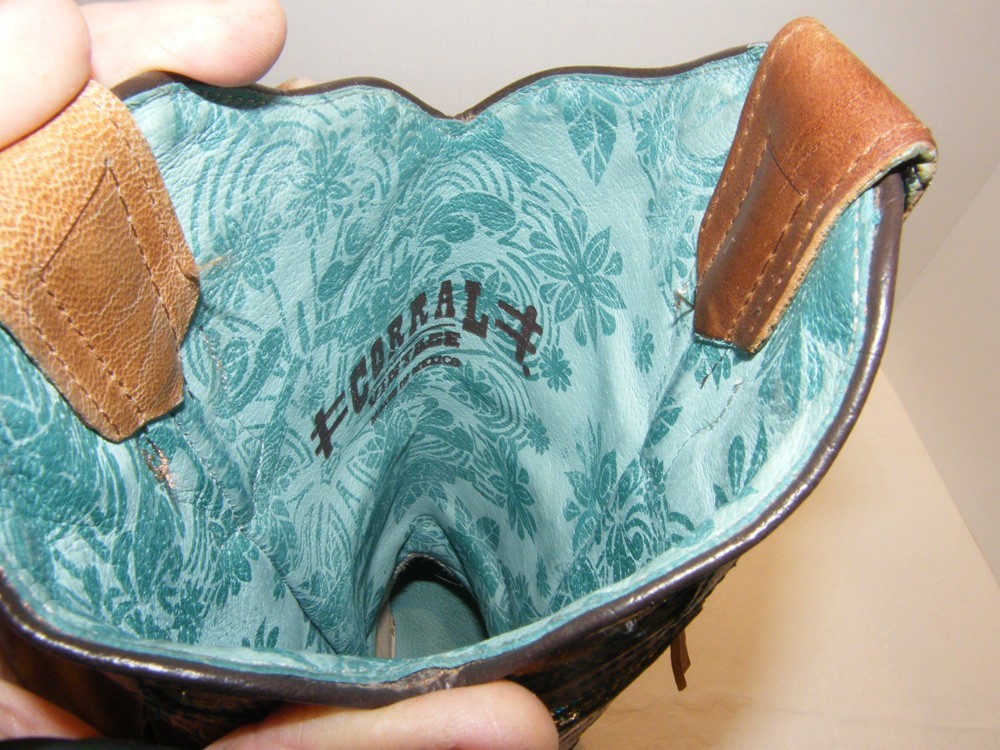 Corral Vintage C2693 Python Aztec Indian Teal/Bro… - image 6
