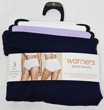 Warners Blissful Benefits Breathable Microfiber Brief 3 Pk Choose XL 2XL or 3XL