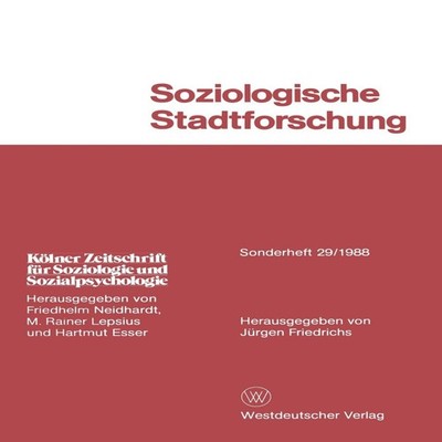 Soziologische Stadtforschung Springer Nature B.V. Paperback Sprin