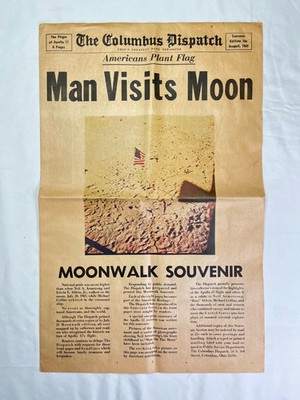 Vintage 1969 Columbus Dispatch MAN VISITS MOON Apollo 11 Souvenir Newspaper