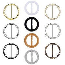 10PCS Silk Scarf Ring Clip T-shirt Tie Clips for Women Fashion Waist Buckle for