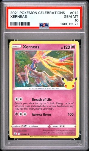 2021 POKEMON CELEBRATIONS #012 XERNEAS PSA 10