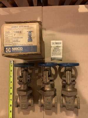 NIBCO T-104-0 Gate Valves 1 inch Bronze fire protection. 3 total