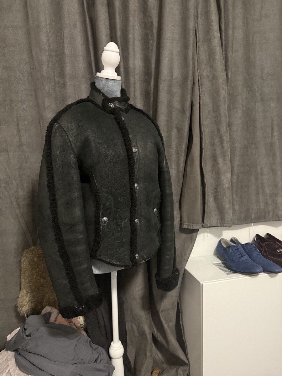Thierry Mugler ティエリーミュグレ ジャケット 黒 M サイズ 9 PRICE DROP! Thierry Mugler VINTAGE Black Leather & Shearling Moto