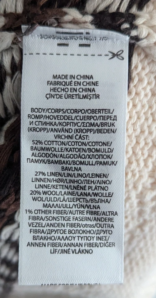 Женский укороченный свитер Polo Ralph Lauren с геометрическим мотивом средний размер кремовый - Изображение 4 из 4