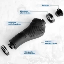 Ergonomic Bike Handlebar Grips, Double Lock, Non-Slip Rubber, Universal 22.2m...