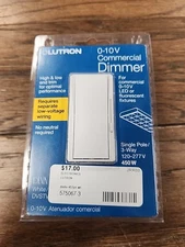 Lutron DVSTV-453PH-WH Diva 0–10 V Commercial Dimmer Single Pole 3 Way  LED