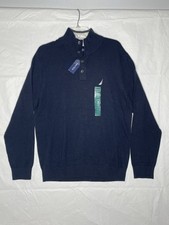 Nautica Sweater Mens Blue Large NWT Button Accents Casual Travel