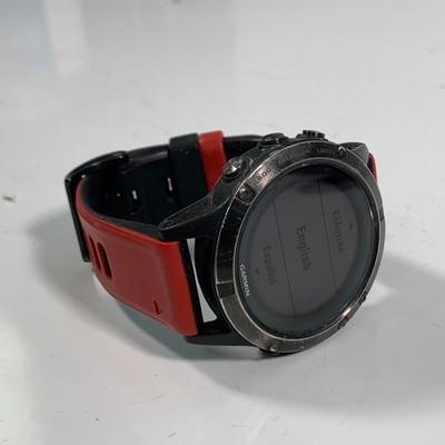 Garmin Fenix 5 Sapphire Crystal Stainless Steel GPS Smartwatch Red Used