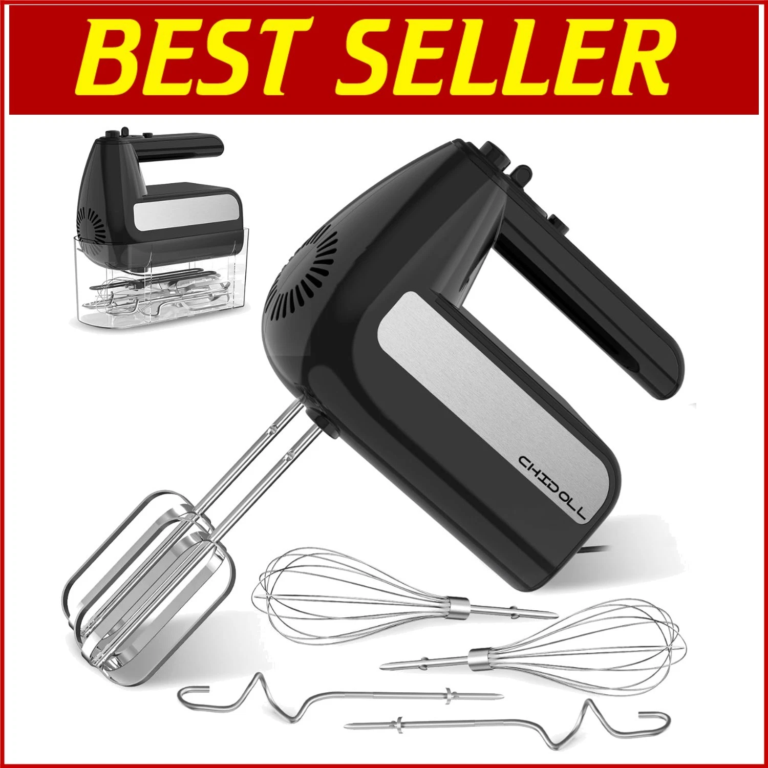 Versatile 5-Speed Hand Mixer with Turbo for Baking & Cooking - 6 Attachments
Opens in a new window o
