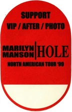 Marilyn Manson 1999 Beautiful Monsters Concert Tour Support Backstage Pass