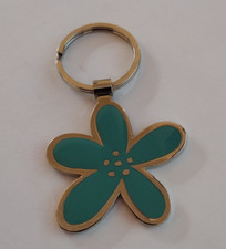 Blue Flower Metallic Keyring