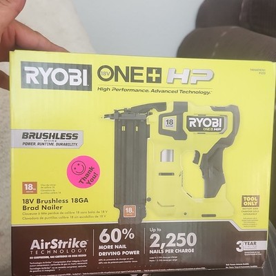 Ryobi 18V ONE+ HP Brushless 18GA Brad Nailer P322 Cordless Li-Ion Tool Only