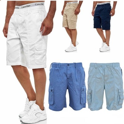Herren Shorts  Bermuda Cargo Pants  Sommer Capri Kurze Hose 100% Baumwolle NEU