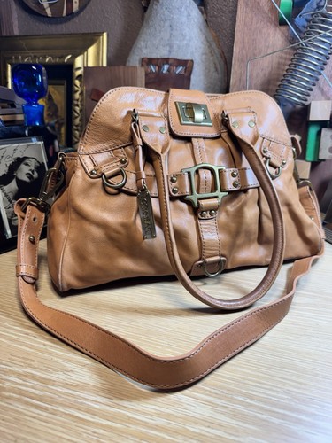Vintage Lockheart Hobo Leather Brass Bag