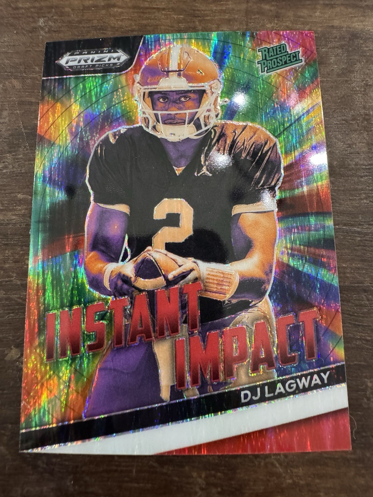 DJ Lagway - 2024 Panini Prizm Draft Picks Red Wave Instant Impact /49