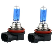 2x H11 Halogen 100W 12V Low-Beam Headlight/Fog/Driving Light Bulbs White Glass