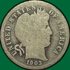 1903-S Barber Dime Good G Coin, Scratched #35184