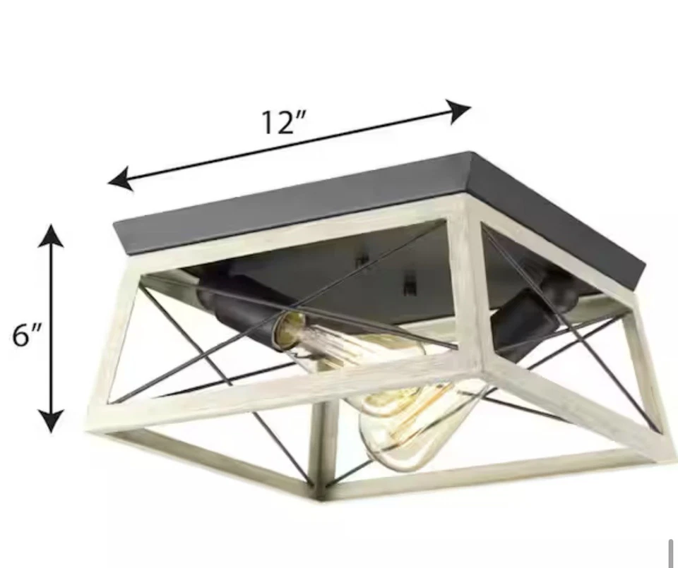 Progress Briarwood Collection 2-Light Graphite Kitchen Farmhouse Ceiling Light - Image 2 of 2