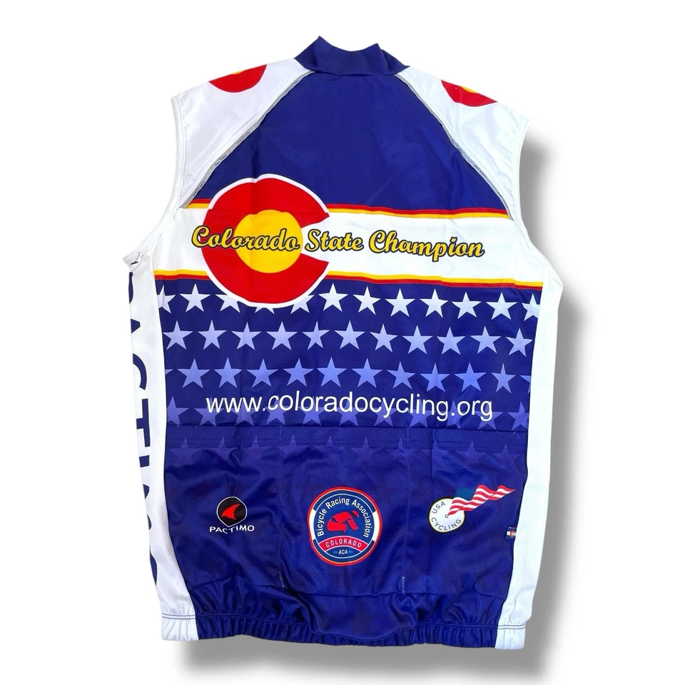 Cycling Wind Vest Colorado State Champion NWT Pactimo Men's XS 2-way Zipper - Image 2 of 4