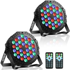 LED Stage Lights 2Pack - 36W RGB DJ Par Lights with Sound Activated Auto Play...