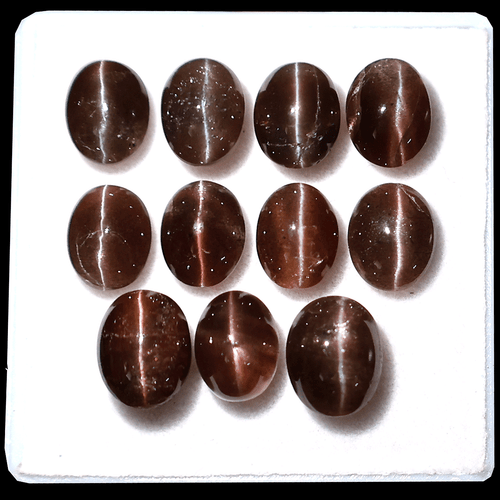 11 piezas piedras preciosas de cabujón ovalado de 8,8 mm-10 mm de escapolita natural sin tratar - Imagen 11 de 12