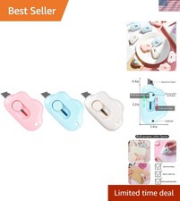 Stylish Cloud Design Retractable Box Cutter - 3 Pack for Keychain Convenience