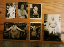 Yoshibayama Junnosuke吉葉山 Sumo Menko Bromide Lot Of 6 Japanese 1950's WINNERS