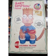 Vintage 1990 Columbia Tel-Com "The Simpsons" Bart Simpson Corded Phone. Complete