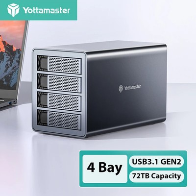 4 Bay Typ C Festplattengehäuse Gehäuse Daisy Chain Für 2,5'' 3,5'' SATA HDD 72 TB