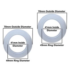 Silicone Flush Valve Seal, 70mm OD X 42 mm ID 50mm inside Lip 2 pack 