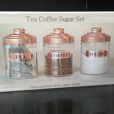 kilner tea coffee sugar jars copper