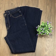 New Old Navy Women Denim Flare Jeans Size 4 Regular Dark Blue Mid Rise