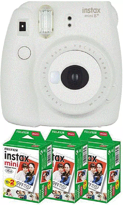 Fujifilm Instant Camera Instax mini 8 Vanilla ＆ Color Film 3boxes