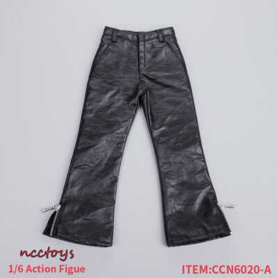 1/6 scale Flared Zipper Leather Pants for 12