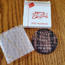 2021 Our First Christmas As Mr.  Mrs.  2 Sided Ceramic Ornament