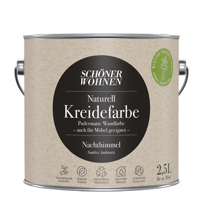 Wandfarbe Kreidefarbe Naturell Schöner Wohnen Sanftes Anthrazit 2,5L