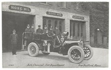 Postcard Firemen Crew Engine New Bedford Mass MA Auto Chemical Station 1909