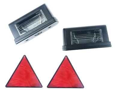 2x License Plate Lights 83x40x30mm Trailer Truck Right Left and 2x Triangle