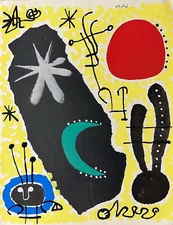 Joan Miro  "Mars/Papier colle" Original Pochoir  1956 Plate Signed
