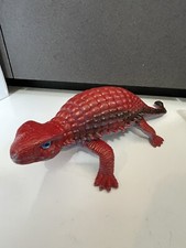 Vintage RARE 1986 Large 14" RED ANKYLOSAURUS PVC U.K.R.D Dinosaur Toy Figure