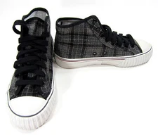 PF Flyers Shoes Center Reissue Hi Grey/Plaid Sneakers Womens 6