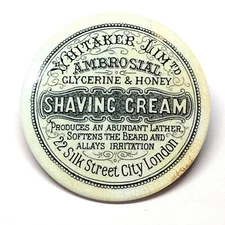 Whitaker Limtd Ambrosial Shaving Cream Advertising Pocket Mirror Vintage Style