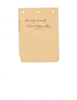 COSMO HAMILTON ENGLISH NOVELIST AUTOGRAPH ON ALBUM PAGE